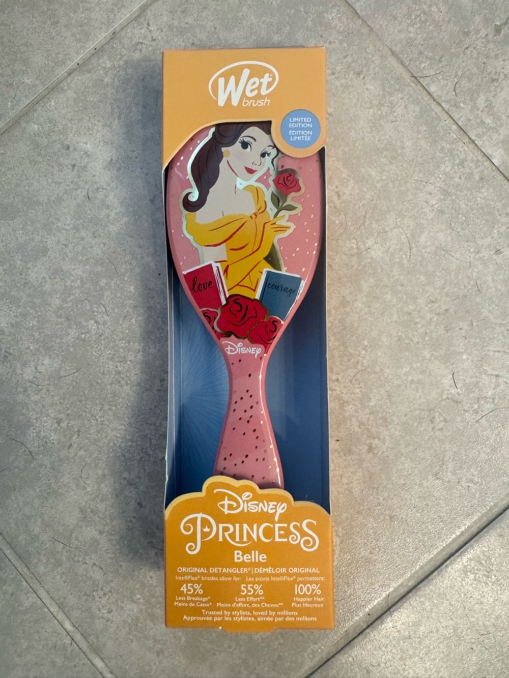 Wet Brush Disney Princess Belle Pink Detangler Hair Brush